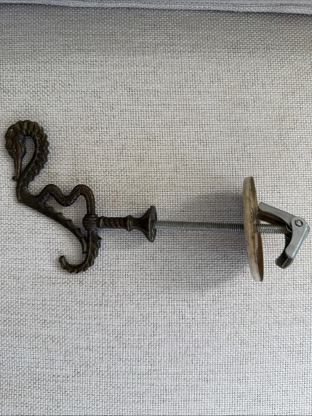 Vintage Seahorse Sea Serpent Hall Tree Hook - Wall Hook - Plant Hook
